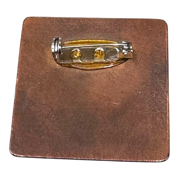 Vintage Balloon Enamel on Copper Brooch Pin Birthday Party Red Blue Yellow Gift - Picture 2 of 5